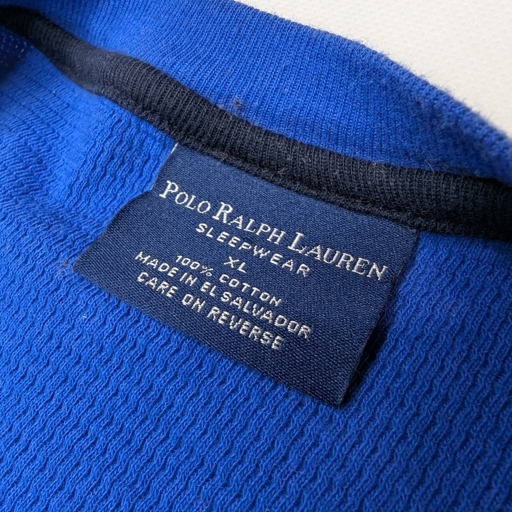 Polo Ralph Lauren Sleepwear Waffle Print Long Sleeve Crew Neck - Picture 6 of 8